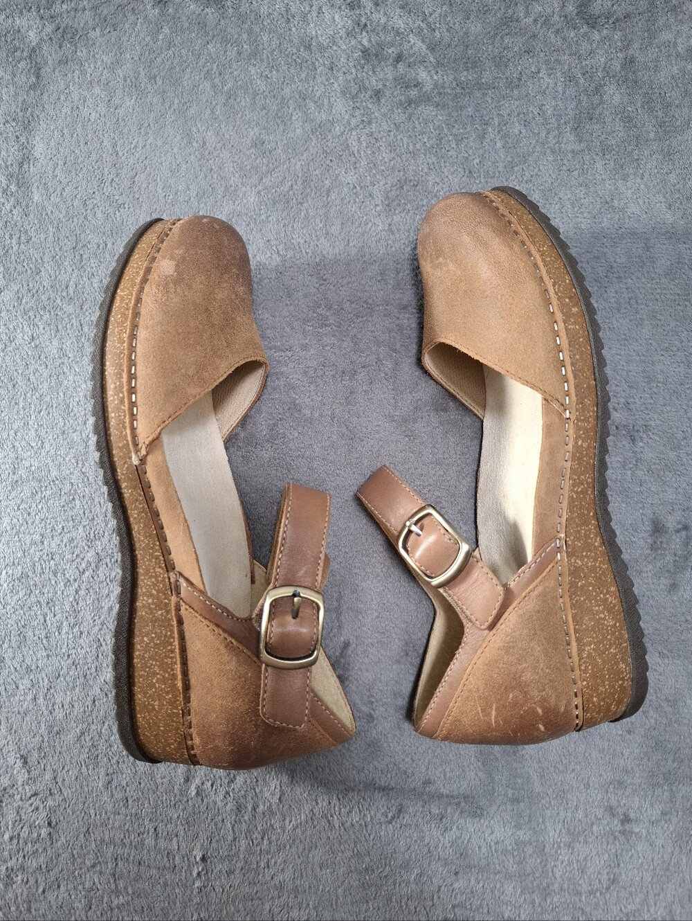 Dansko Mae Women's Tan burnished Suede Mary Jane Lightweight Boho Neutral 10.5 - Picture 8 of 16